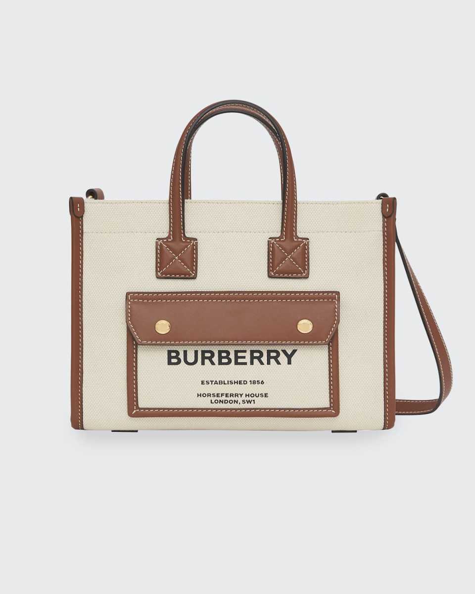 Canvas Logo Top Handle Tote Bag